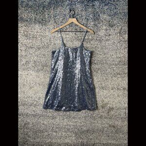 Melrose and Market‎ Blue Sequin Cocktail Mini Dress Size Medium Y2k